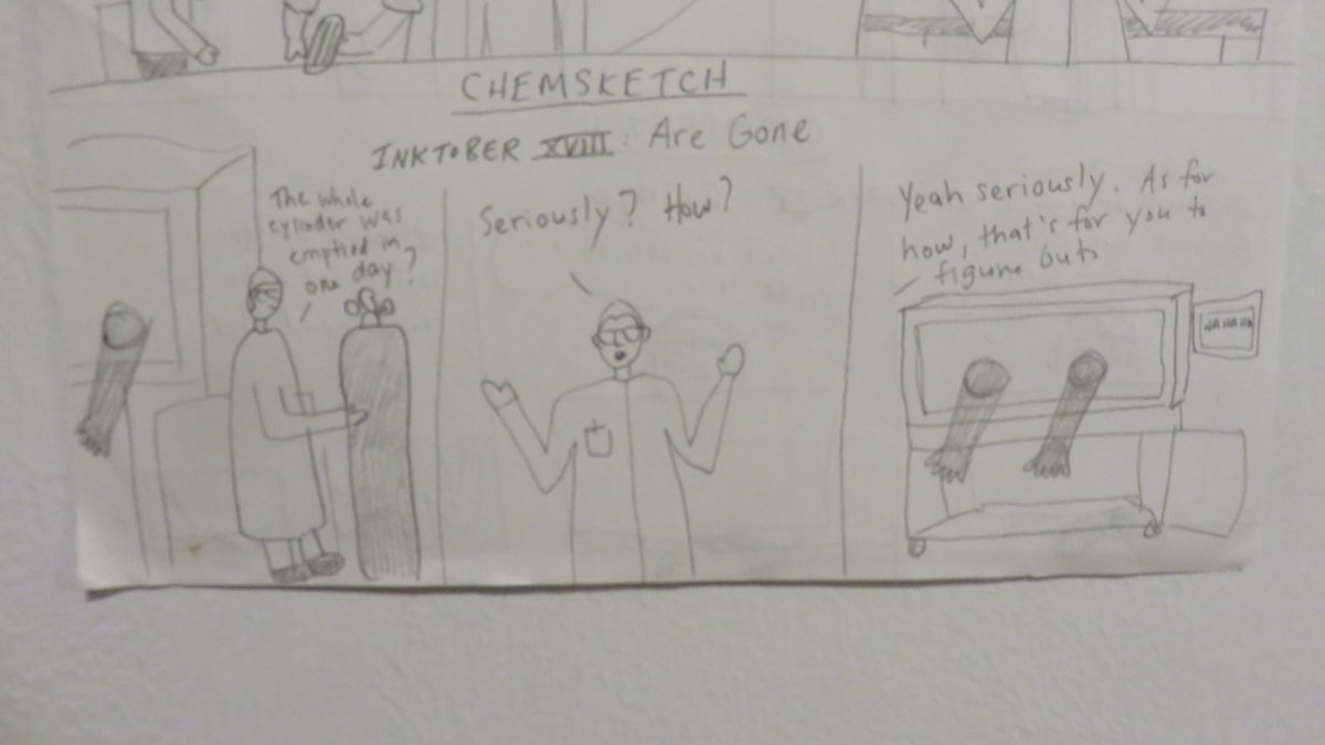 foranConcept's tweet image. Me vs. the glovebox #science #lablife #chemsketch #Inktober