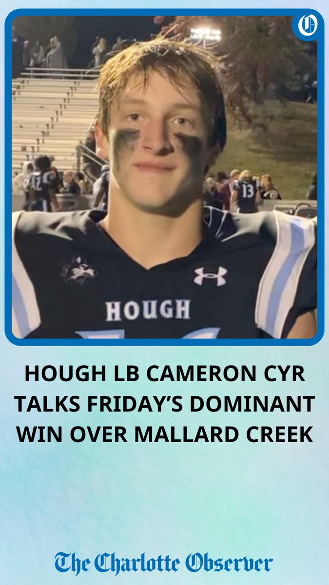 WATCH: Hough's Cameron Cyr discusses Friday's blowout win over conference rival Mallard Creek

Tap link below

charlotteobserver.com/sports/article…
