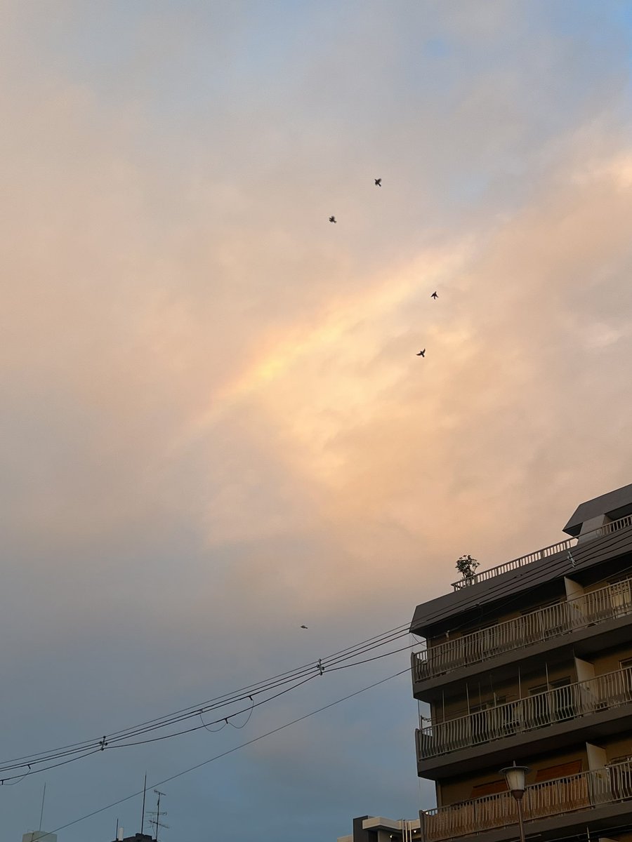 ring002's tweet photo. 昨日の公園で見た虹🌈 https://t.co/Hj8zbuJvlQ