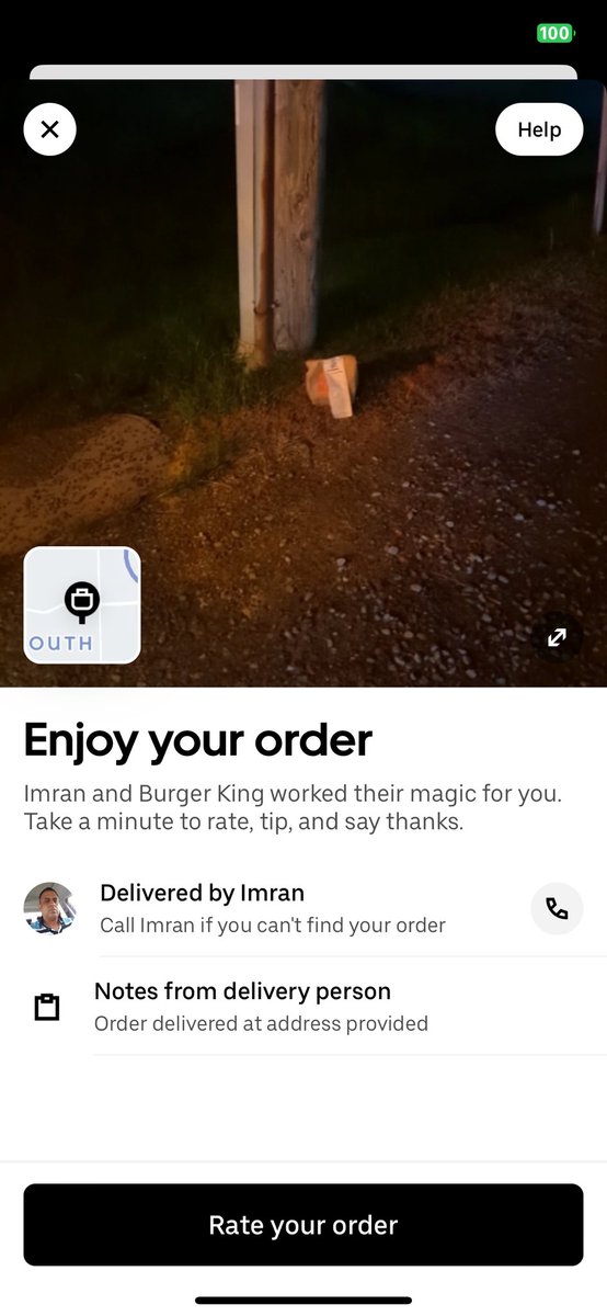 JoeGalway's tweet photo. This is where an @UberEats driver leaves  @BurgerKingCAN order for a disabled stroke survivor who is currently in hospital. He would not deliver to room or leave at hospital reception. #UberEats #ubereatsscanada #burgerking #burgerkingcanada https://t.co/B5g4idkeTb
