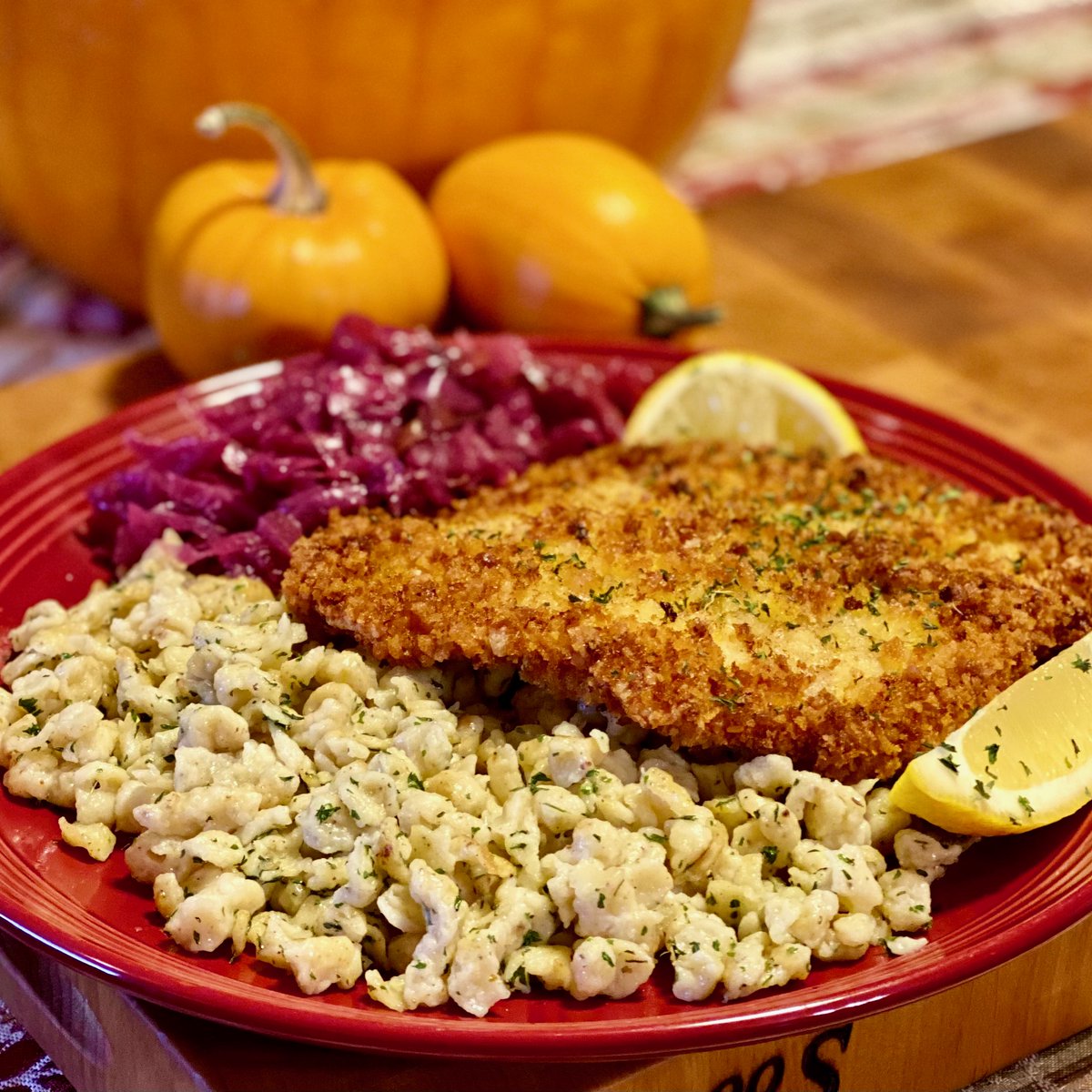 MrsMommy's tweet image. Our Markel Family Oktoberfest featured all of my German favorites...Schweineschnitzel, spaetzle, and rotkohl. #oktoberfest #germancooking