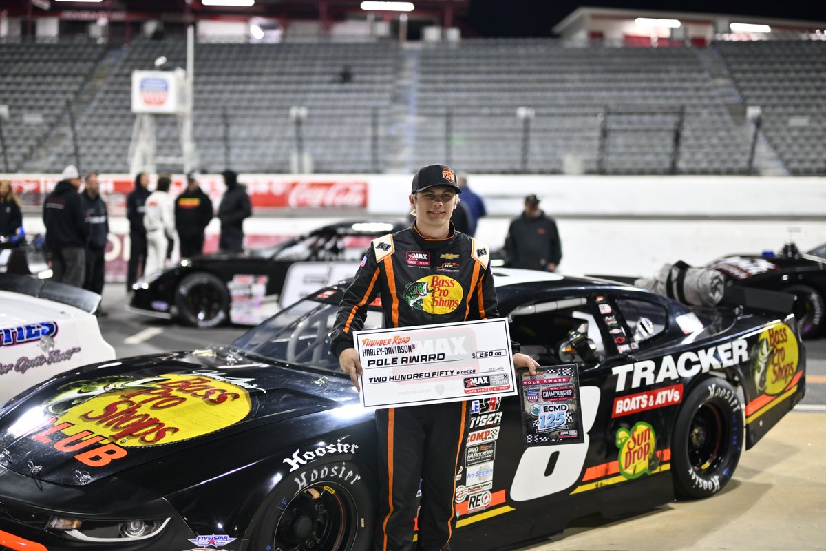 NWBSpeedway's tweet photo. ON THE POLE FOR THE #ECMD125. ☝️

@CarsonKvapil | @NASCARRegional https://t.co/7lTU7trpfF