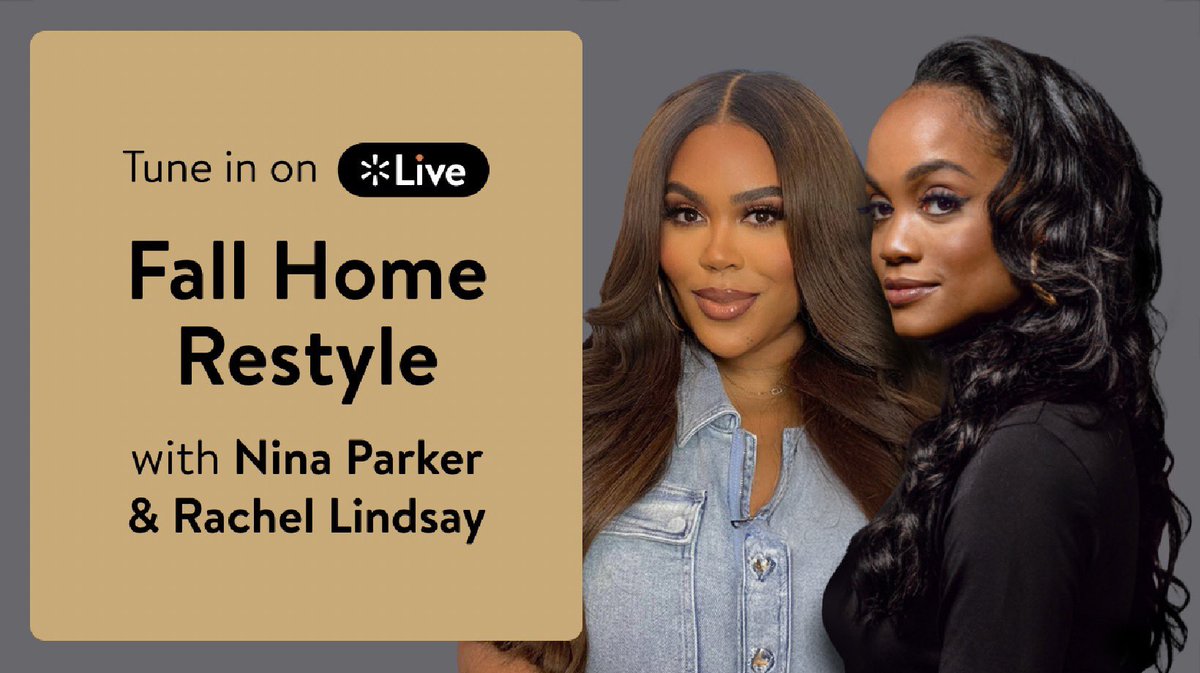 Nina Parker (@theninaparker) on Twitter photo I had so much fun hosting this <a href="/Walmart/">Walmart</a> & <a href="/TalkShopLive/">TalkShopLive</a> show with my friend <a href="/TheRachLindsay/">Rachel Lindsay</a>!! If you are looking to get your home ready for fall, pls watch and get a deal at the same time! #tslpartner
walmart.com/live/shows?vid… I had so much fun hosting this <a href="/Walmart/">Walmart</a> & <a href="/TalkShopLive/">TalkShopLive</a> show with my friend <a href="/TheRachLindsay/">Rachel Lindsay</a>!! If you are looking to get your home ready for fall, pls watch and get a deal at the same time! #tslpartner
walmart.com/live/shows?vid…