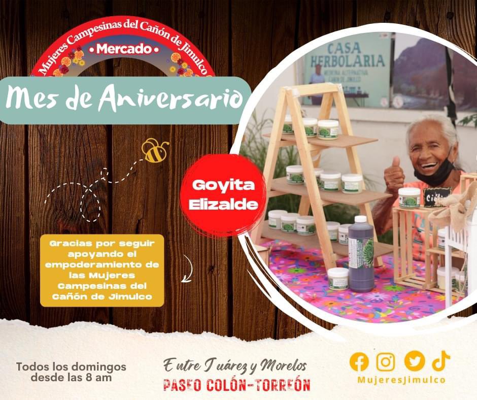 MujeresJimulco's tweet photo. Ella es Goyita, un ejemplo de empoderamiento y sabiduría. Con sus manos y conocimientos, sigue elaborando productos de herbolaria que preservan nuestra cultura y tradiciones rurales. 

Visítala en su stand 💚

¡Gracias por seguir apoyándonos con su visita!

#CañónDeJimulco https://t.co/8ScZqrbCDN