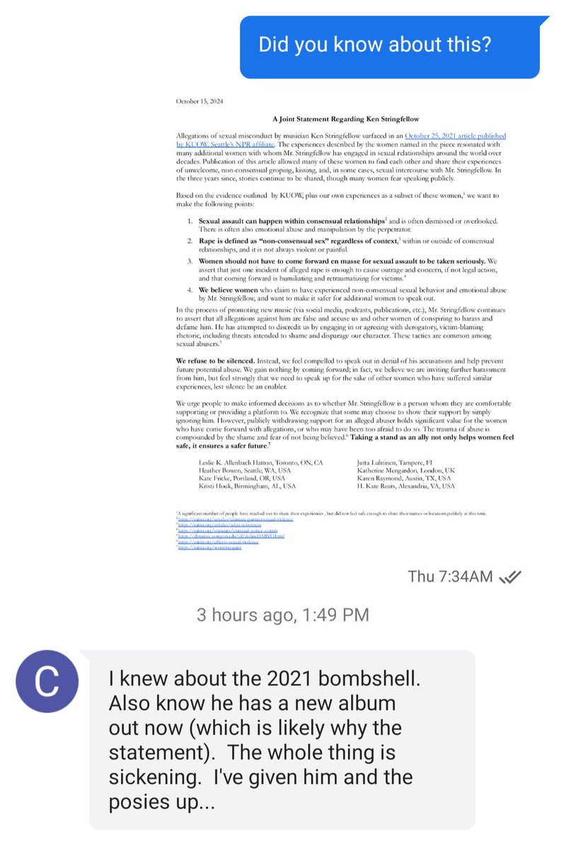 carriecalista's tweet image. My sister is the world&apos;s biggest Posies fan. She has seen them probably 40 times. She travels to see them. I wasn&apos;t sure how she would respond to this Ken Stringfellow news. I shouldn&apos;t have doubted her.