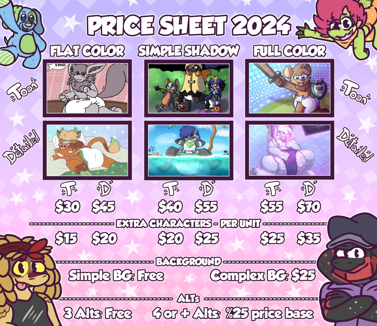 Hyper_Rexy's tweet photo. New price sheet~ 🦎🌟
Emergency prices to help me pay collage https://t.co/nETfUoPmi7
