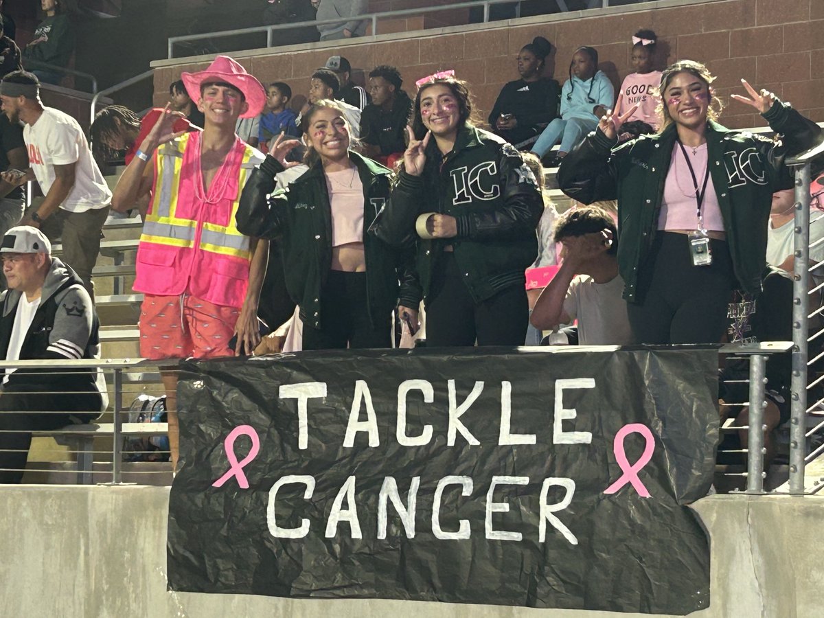 I spy with my lil 👀 … some XC regional qualifiers under the Friday Night Lights! #PinkOut #TackleCancer
