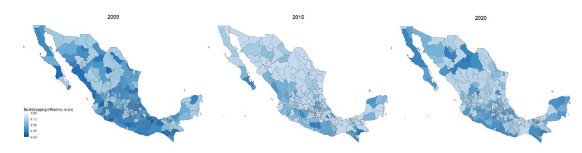 Así se ve la eficiencia en la atención a pacientes con diabetes en México del 2009 al 2020. Los estados del sur y principalmente Oaxaca, Chiapas y Guerrero históricamente han progresado poco en dicha eficiencia. Cambios en el sistema de salud también afectan avances logrados.