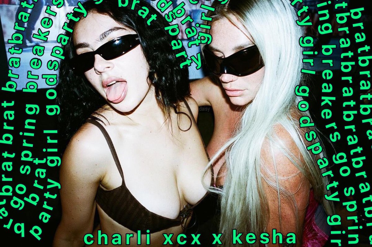 daisytherainbow's tweet image. 💚🖤 @charli_xcx x @KeshaRose #Springbreakers