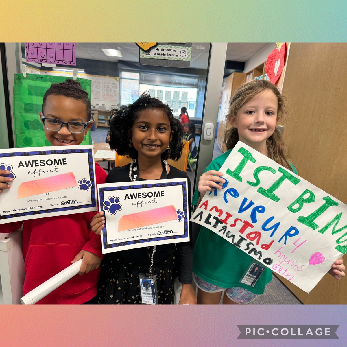 I am so proud of these sweet bengals earning their growth, kindess, and house sprit award today!
❤️💙4 Houses, 1 Bryant💚🖤 #bengalpride