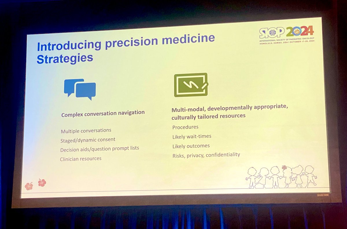Dr Kate Hetherington #BehaviouralSciencesUnit <a href="/UNSW/">UNSW</a> shares key insights on families hopes+fears about precision medicine in #ChildCancer from PRISM/ZERO psychosocial studies.

Great recommendations for tailoring communication about precision oncology processes here! 👇🏻#SIOP2024