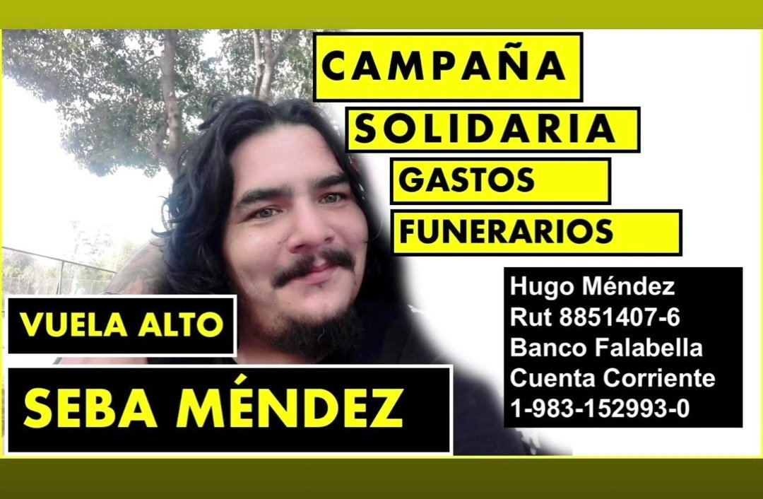 Compartimos información de la Coordinadora de víctimas de <a href="/traumaocular/">Coordinadora de Víctimas de Trauma Ocular</a> para apoyar la campaña solidaria que busca cubrir los gastos funerarios de la familia de Seba Méndez, víctima de trauma ocular que se suicidó hoy luego de años de abandono e impunidad del Estado de Chile.