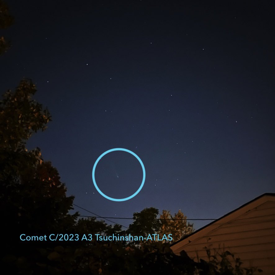 JohnSoeder's tweet photo. Comet C/2023 A3 Tsuchinshan-ATLAS 18.10.24 #astronomy #comet https://t.co/OPBabYmTn6