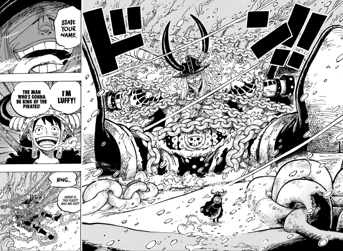 spudderaaron2nd's tweet photo. We're in Elbaf!!! We used to pray for times like this! Loki looks really cool! Franky's new fit is my favorite fit of his. Always enjoy the "Zoro gets lost" gag
 #ONEPIECE1130 https://t.co/So1Z3fumiG