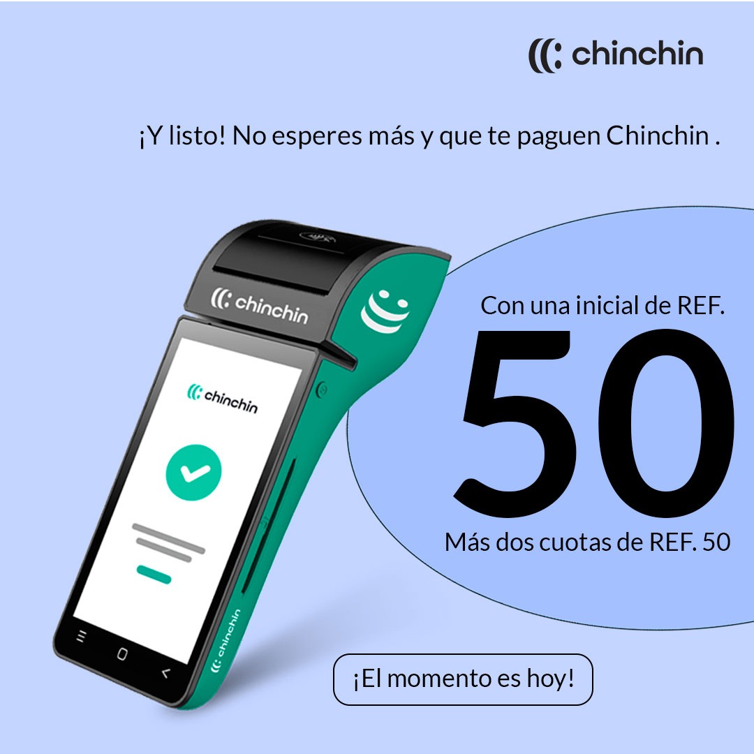 ¡Solicite su POS de Ventas con Pago Chinchin. Es fácil, solo presente la documentación requerida si es persona jurídica. Disfrute la promoción del mes de octubre
Rumbo a nuestro 5to aniversario.                                              ¡Paga Rápido, Paga Mejor, Paga Chinchin!