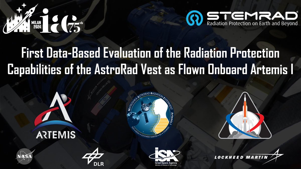 Yesterday, I had the great honor of presenting the data and results for <a href="/StemRad/">StemRad</a>'s AstroRad vest onboard the Artemis I lunar mission at this year's International Astronautical Congress in Milan! #IAC2024 

<a href="/ILSpaceAgency/">Israel Space Agency 🇮🇱</a> <a href="/DLR_en/">DLR - English</a> <a href="/LMSpace/">Lockheed Martin Space</a> <a href="/NASA/">NASA</a>