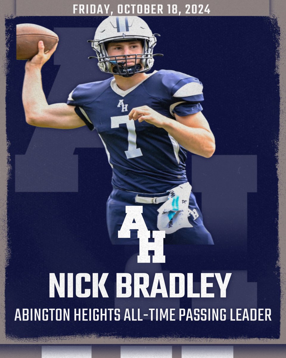 AHSDAthletics's tweet photo. With this pass to Cade Sespico, Nick Bradley became @AHCometsFB all-time leader in passing yards, surpassing the record of 3882 yards set by Chris Kelly (97-99).

Congratulations, Nick Bradley!

We are #cometproud of you!!!

#gocomets☄️ https://t.co/aT66BdKnAO