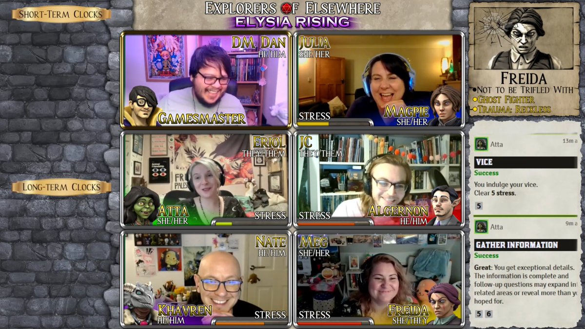 EoElsewhere's tweet photo. Tensions in the Crew run high as they try to enjoy their downtime, causing them to turn to, and on, one another.

Catch the next ep of our @BladesInTheDark #actualplay on the EoE YT channel (link in comments!) and comment &amp; subscribe for more #ttrpg content!

#ttrpgcommunity #dnd https://t.co/u37Qx3VunP