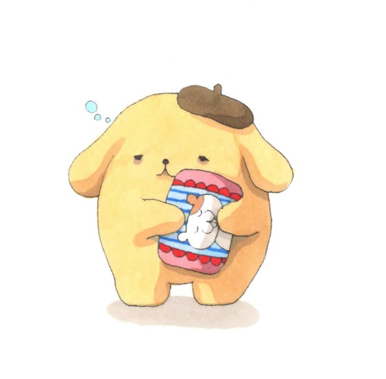 もう少し寝たいポムポムプリンちゃん

#ポムポムプリン　#イラスト