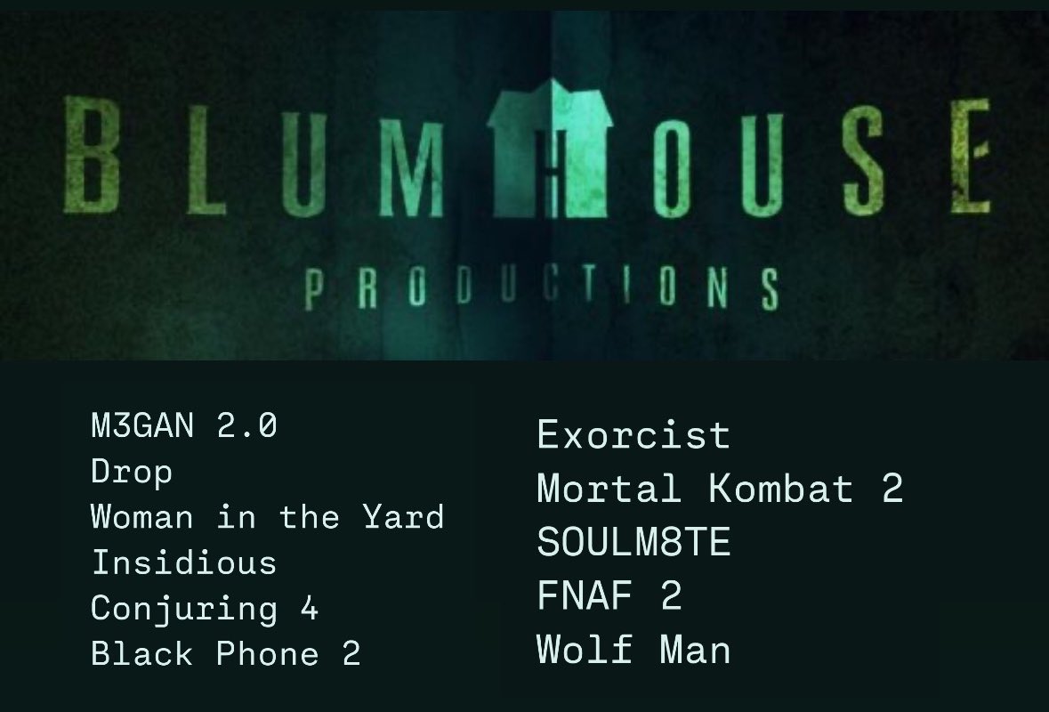 FunkoPOPsNews's tweet photo. Recap of what’s coming in 2025 for Blumhouse ~ #Blumhouse #FPN #FunkoPOPNews https://t.co/niuctRCEDz