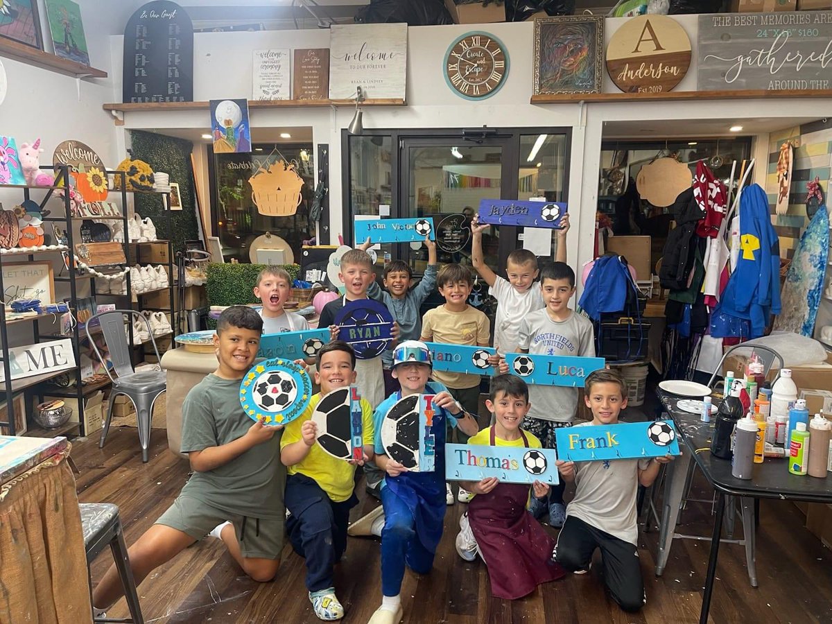 2016 boys with some team bonding. Thank you Create &amp; Escape DIY Workshops