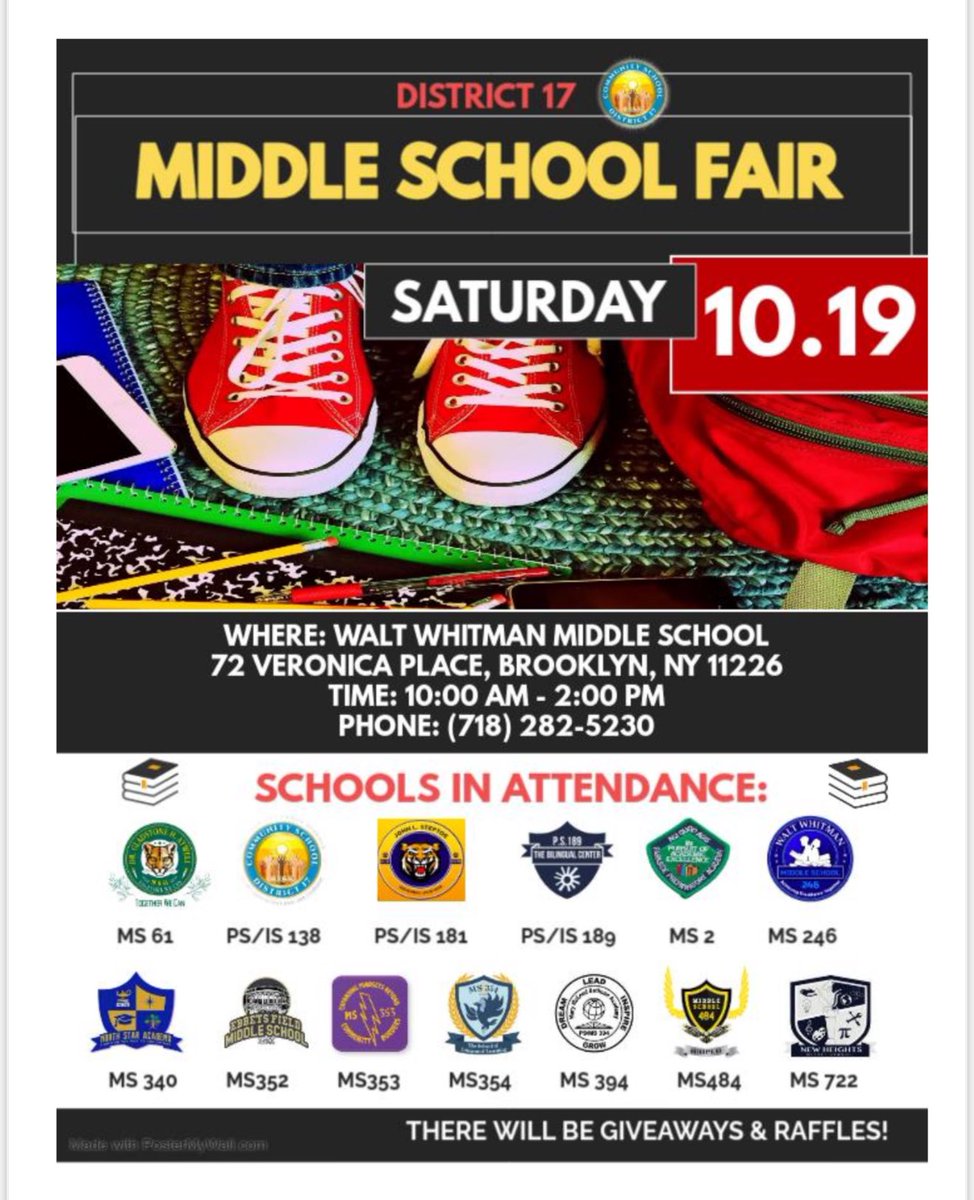 We are excited about tomorrow’s middle school fair. We hope to see you there!