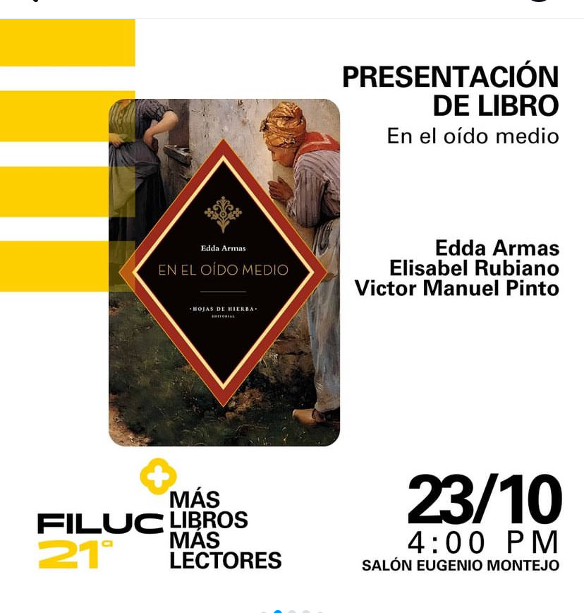 EddaArmas's tweet photo. El más reciente poemario de Edda Armas editado en Sevilla, España por Hojas de Hierba Editorial, 2024 será presentado en #FILUC En Valencia, Venezuela 👇 https://t.co/j9P8Z806kx
