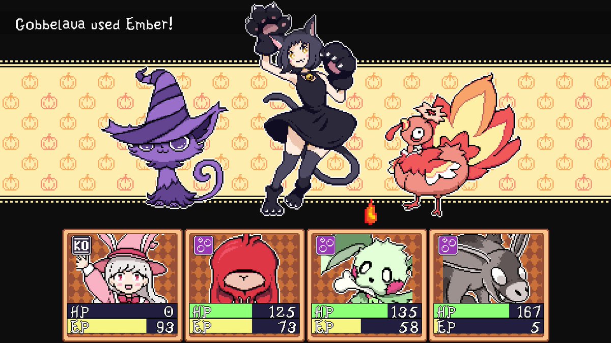 『ポケモン』&『MOTHER』インスパイアのRPG『Pipkin』クラファン開始-ハロウィン風味なモンスター収集ゲーム
https://t.co/mbjQmUcv8o

戦闘やモンスター捕獲が体験できるデモ版も配信中となっています。 