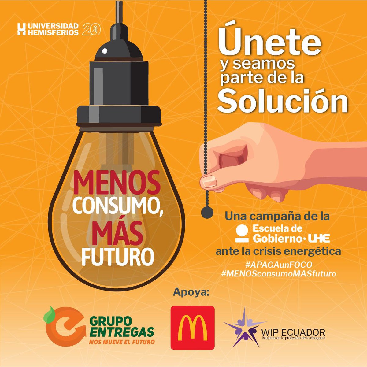 Escuela de Gobierno UHE (@escuelagob_uhe) on Twitter photo Crisis energética en Ecuador🇪🇨
“Cada pequeño gesto cuenta: ahorrar energía hoy es garantizar un mejor mañana.”
Te invito @DHLEcuador a unirte a la campaña: #MenosConsumoMásFuturo
Se parte de la solución #ApagaUnFoco💡
Bienvenidos #GrupoEntregas, <a href="/McDonalds_Ecu/">McDonald's Ecuador</a>, <a href="/WIPEcuador/">Women In the Profession Ecuador</a> Crisis energética en Ecuador🇪🇨
“Cada pequeño gesto cuenta: ahorrar energía hoy es garantizar un mejor mañana.”
Te invito @DHLEcuador a unirte a la campaña: #MenosConsumoMásFuturo
Se parte de la solución #ApagaUnFoco💡
Bienvenidos #GrupoEntregas, <a href="/McDonalds_Ecu/">McDonald's Ecuador</a>, <a href="/WIPEcuador/">Women In the Profession Ecuador</a>
