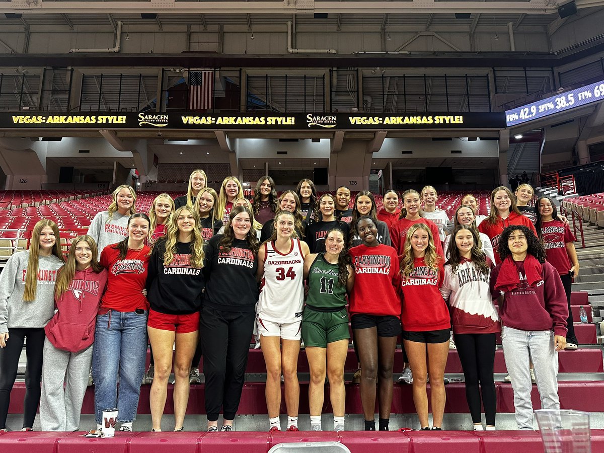 Lady Cardinal Basketball (@farmingtonfast) on Twitter photo Special night for <a href="/farmingtonfast/">Lady Cardinal Basketball</a>! The Lady Cards showed up to cheer on High School Teammates and Lady Cardinal Alumni <a href="/jennalawrence34/">Jenna Lawrence</a> <a href="/RazorbackWBB/">Razorback Women's Basketball</a> and <a href="/ReeseShirey/">Reese Shirey</a> <a href="/RiverHawksWBK/">Northeastern State Womenās Basketball</a>
The two former Farmington Standouts opened their 2024-2025 season competing against each other in Special night for <a href="/farmingtonfast/">Lady Cardinal Basketball</a>! The Lady Cards showed up to cheer on High School Teammates and Lady Cardinal Alumni <a href="/jennalawrence34/">Jenna Lawrence</a> <a href="/RazorbackWBB/">Razorback Women's Basketball</a> and <a href="/ReeseShirey/">Reese Shirey</a> <a href="/RiverHawksWBK/">Northeastern State Womenās Basketball</a>
The two former Farmington Standouts opened their 2024-2025 season competing against each other in