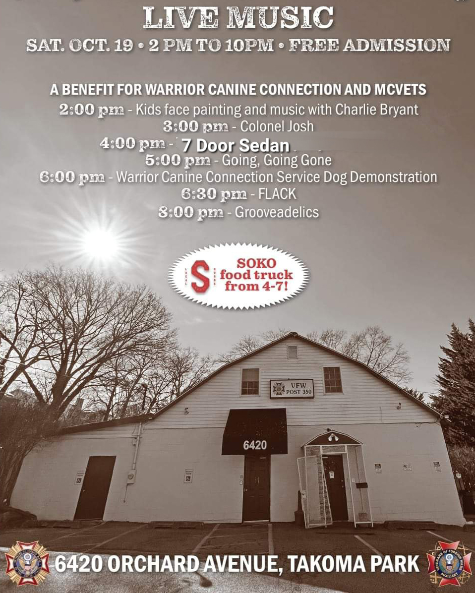 7DoorSedan's tweet photo. Playing at a Benefit in Takoma Park "Hell's Bottom" at 4pm Saturday. See info attached. https://t.co/2o2iXMFTlv