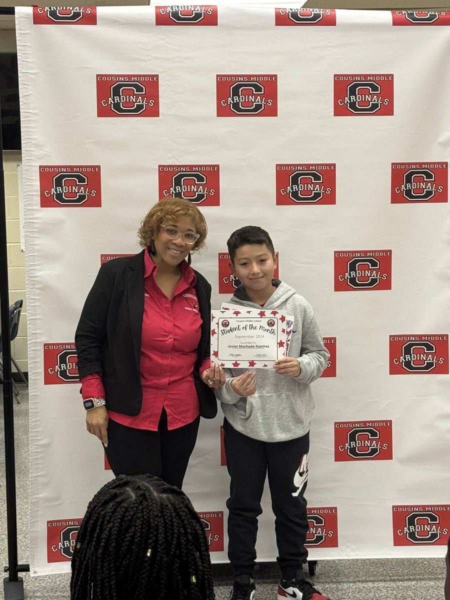 Mz. G (@mzgthaedukator) on Twitter photo Our Student of the Month celebration took place today at <a href="/CousinsMiddle/">Cousins MiddleSchool</a> Our scholars received a certificate and the wonderful words their teacher shared when they were nominated. Our Student of the Month celebration took place today at <a href="/CousinsMiddle/">Cousins MiddleSchool</a> Our scholars received a certificate and the wonderful words their teacher shared when they were nominated.