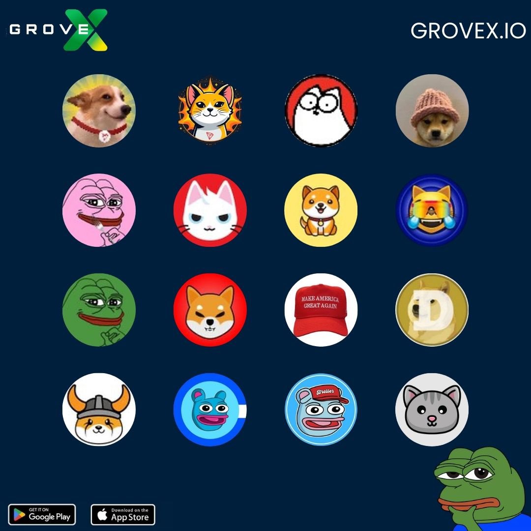 GroveXchange's tweet photo. Which of these #Memecoins is your favorite?👇 https://t.co/hKR0PLL9jw