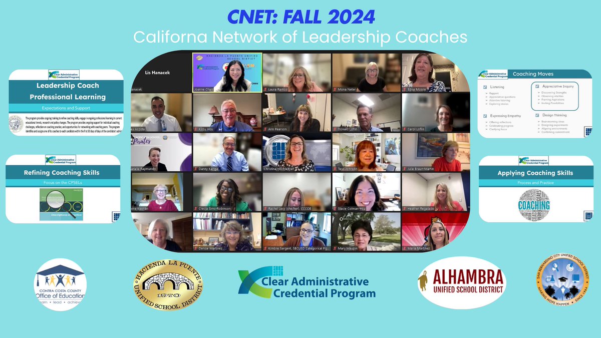 Great CA Network of School Leadership Coaches (CNET) Fall Training!  Our dedicated coaches are shaping future school leaders by refining their skills in listening, empathy, and design thinking.  <a href="/ACSA_info/">ACSA</a> #ACSACACP Christina Hochleitner.