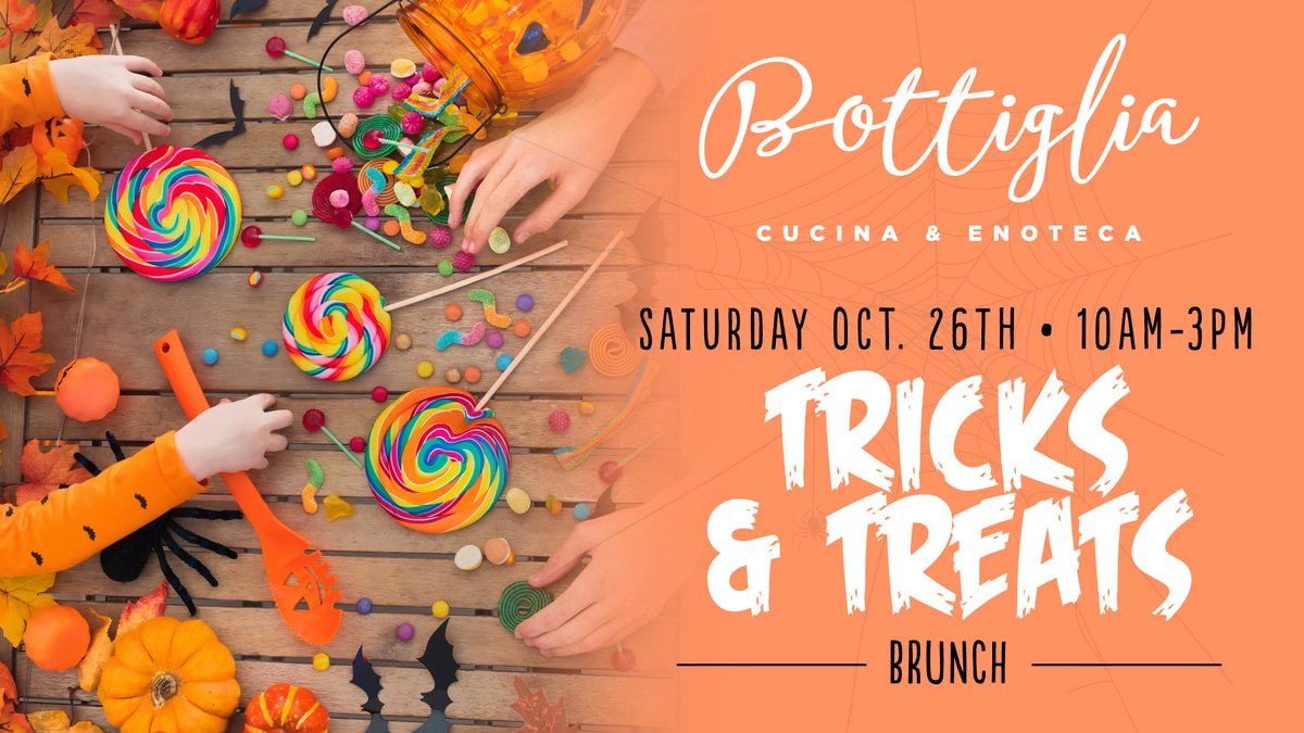 Join us on October 26th from 10am to 3pm for our annual Halloween Kids Brunch! $19 per kid includes: kids brunch menu item, pumpkin activity, face painting, and a candy bag! 🎃🍭

Reserve your spot now: bottiglialv.com/reservations/
