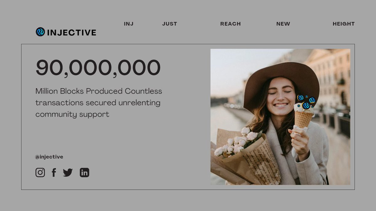 Azar ๐ฅท (@azar03140635) on Twitter photo Injective has hit NEW HEIGHTS with 90 MILLION BLOCKS PRODUCED!
90,000,000+ blocks and countless transactions secured.
A heartfelt thank you to the <a href="/injective/">Injective ๐ฅท</a> community for your trust, support, and participation.
Together, weโre shaping the future! #Injective #Milestone Injective has hit NEW HEIGHTS with 90 MILLION BLOCKS PRODUCED!
90,000,000+ blocks and countless transactions secured.
A heartfelt thank you to the <a href="/injective/">Injective ๐ฅท</a> community for your trust, support, and participation.
Together, weโre shaping the future! #Injective #Milestone