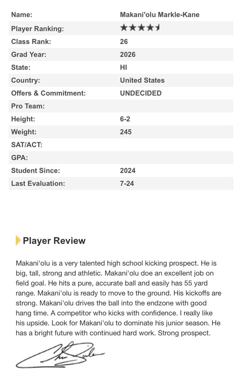 Thank you <a href="/Chris_Sailer/">Chris Sailer Kicking</a> for giving me an opportunity to show what I can do. I was able to make a lot of memories and made some life long friends. Until next time…