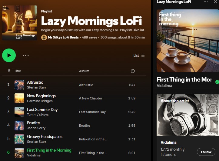 mrsilkyslofi's tweet photo. @vincentvidalima just supported @mrsilkyslofi on Ko-fi! ❤️ Their wonderful song "First Thing in the Morning" - https://t.co/jumGvuWyFN has been added here - https://t.co/rqM5MENIsP - at POSITION 6!

One love!! https://t.co/cN1Jewge6N