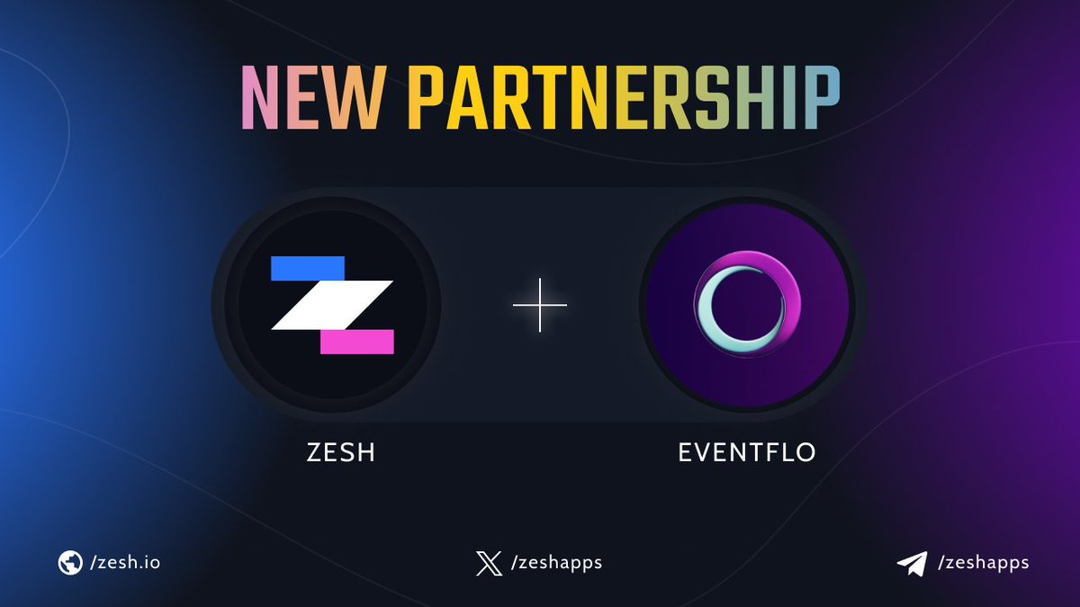 ZeshApps's tweet image. NEW PARTNERSHIP: ZESH X EVENTFFLO 🚀
We’re thrilled to partner with @eventfloHQ, a cutting-edge platform transforming the event industry with AI and blockchain technology! 🎉

With Zesh’s support, EventFflo will be able to grow their community and strengthen engagement,…