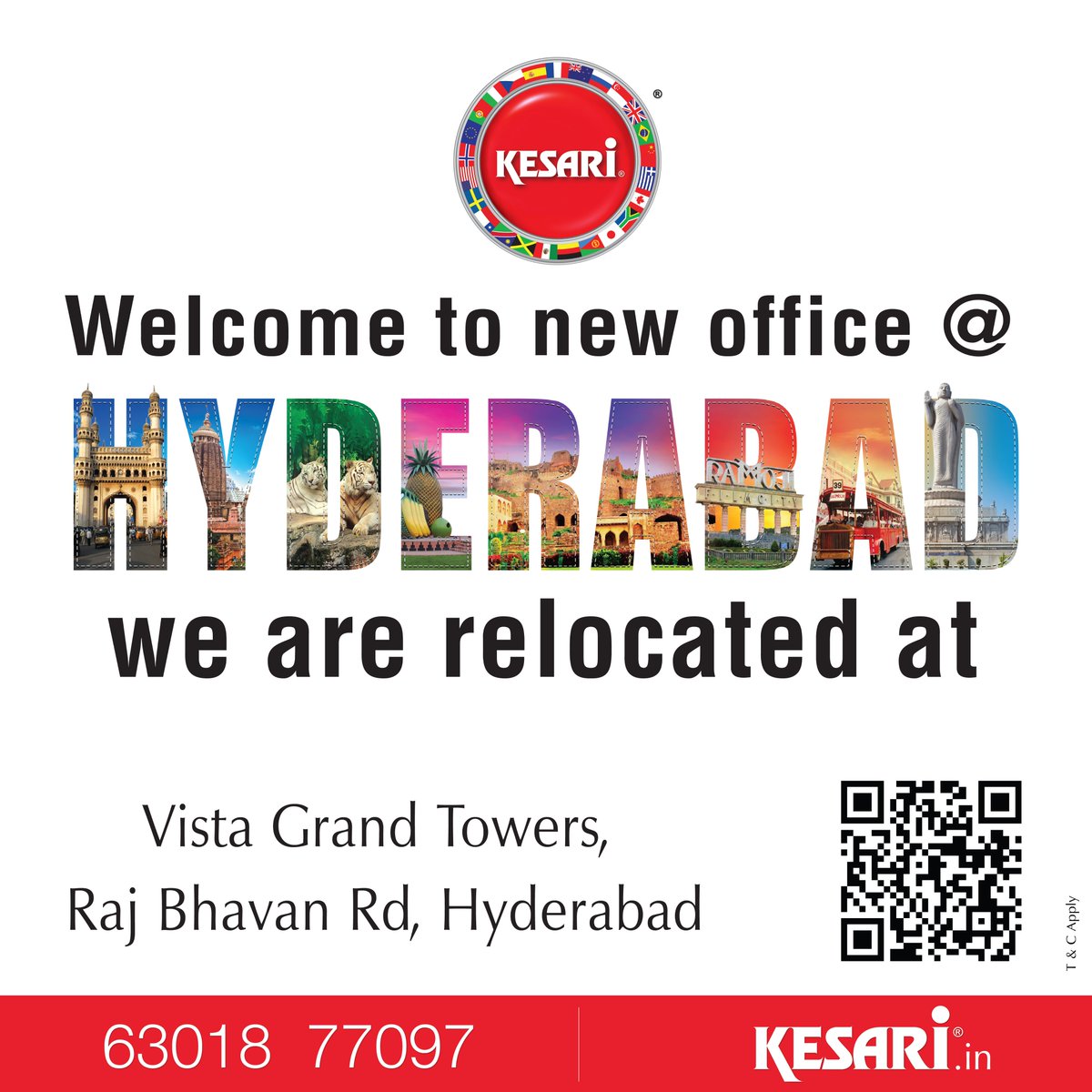 Kesari_Tours's tweet photo. Exciting changes! Kesari Tours is thrilled to announce the relocation of our Hyderabad office on 24th October. We're moving to a new, upgraded space to serve you better with even more comfort and convenience. Join us at our new location and continue your journey with Kesari Tours https://t.co/fCRNjQQuBD