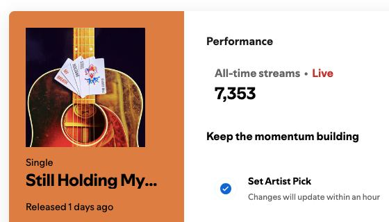 This is a nice thing to wake up to... the highest amount of "day one" Spotify streams I've ever had. I assume these didn't come from the UK, given I was on less than 1000 at 10pm last night!

open.spotify.com/album/6fPfZMIF…