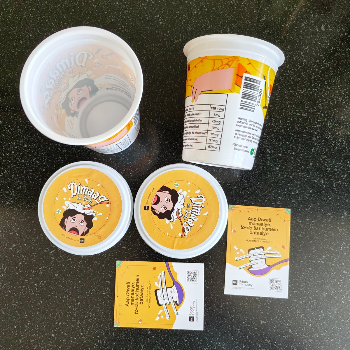 diggi_07's tweet image. Getting empty plastic dabba from @urbancompany_UC on every #instamart order. Irresponsible marketing creating all this कूड़ा which will go to landfills

It's a generic pun on dimag ka "dahi", hence dahi #dabba. There are better ways to create awareness, don't create कूड़ा please
