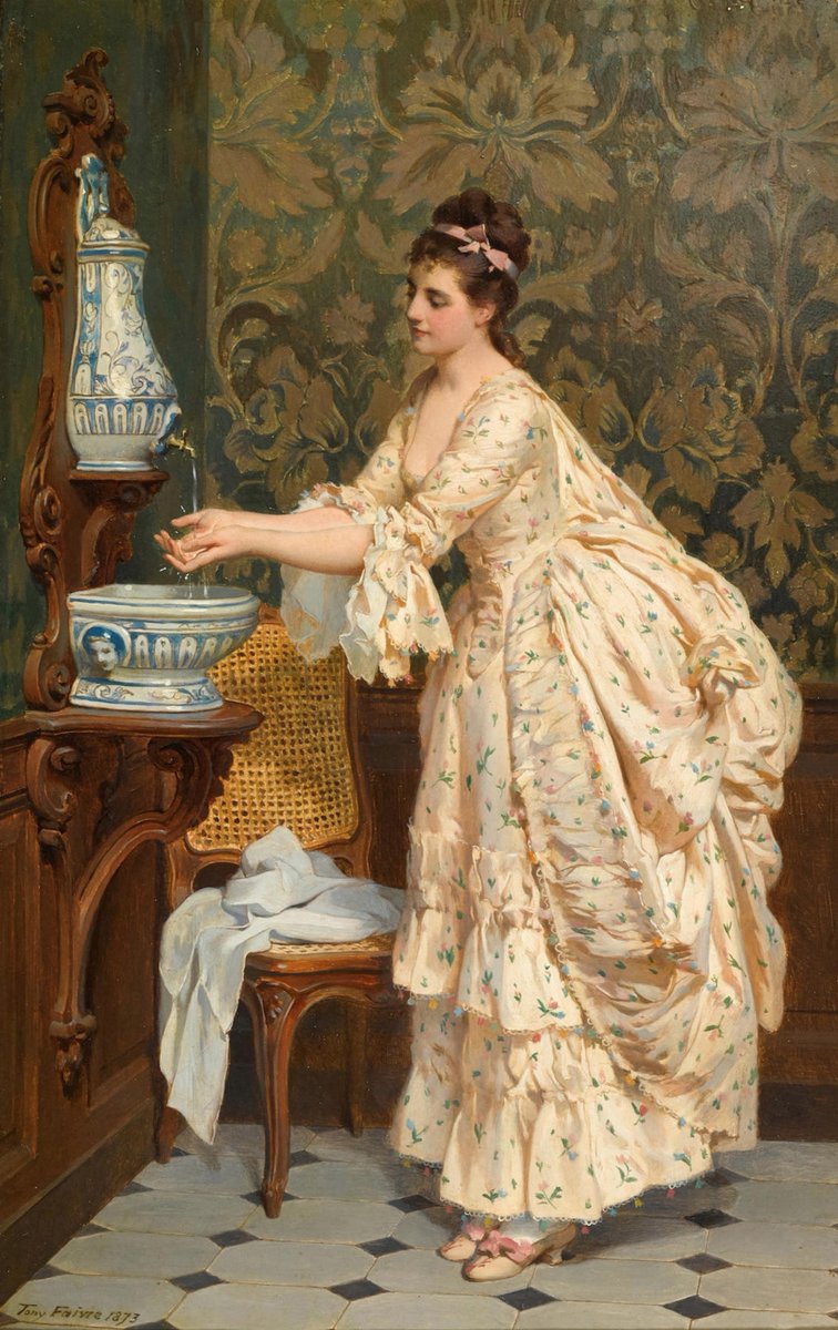 Marian98493084's tweet photo. Antoine Jean Étienne
(French, 1830-1905)
#watercolor #painter #artist 
#portrait #painting #art 
(The Delft basin) https://t.co/lul8uba6im