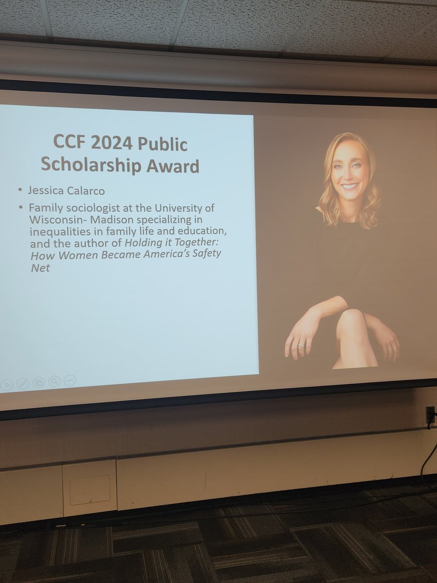 Congrats to the 2024 <a href="/CCF_Families/">CCF</a> award winners, <a href="/bjrisman/">Dr.barbara risman</a> (lifetime achievement) <a href="/elenavanstee/">Elena G. van Stee</a> (grad student public scholar) @LaurelWestbr00k + stef shuster (research translation) and <a href="/JessicaCalarco/">Jess Calarco</a> (public scholarship)! And thanks to <a href="/AliciaMWalker1/">Alicia M. Walker, Ph.D 🌊🩷💜💙</a> + other committee members