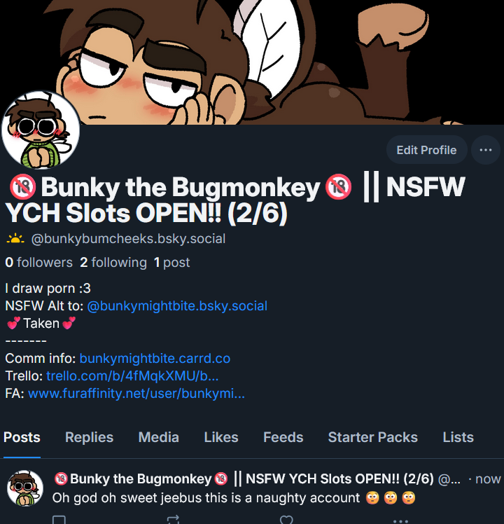 bunkymightbite's tweet photo. Oh yeah! I can finally make a new NSFW account! Go follow me there too*!!

*ONLY IF YOU ARE A GROWN UP 🧍‍♂️ https://t.co/gIHNjRriOx