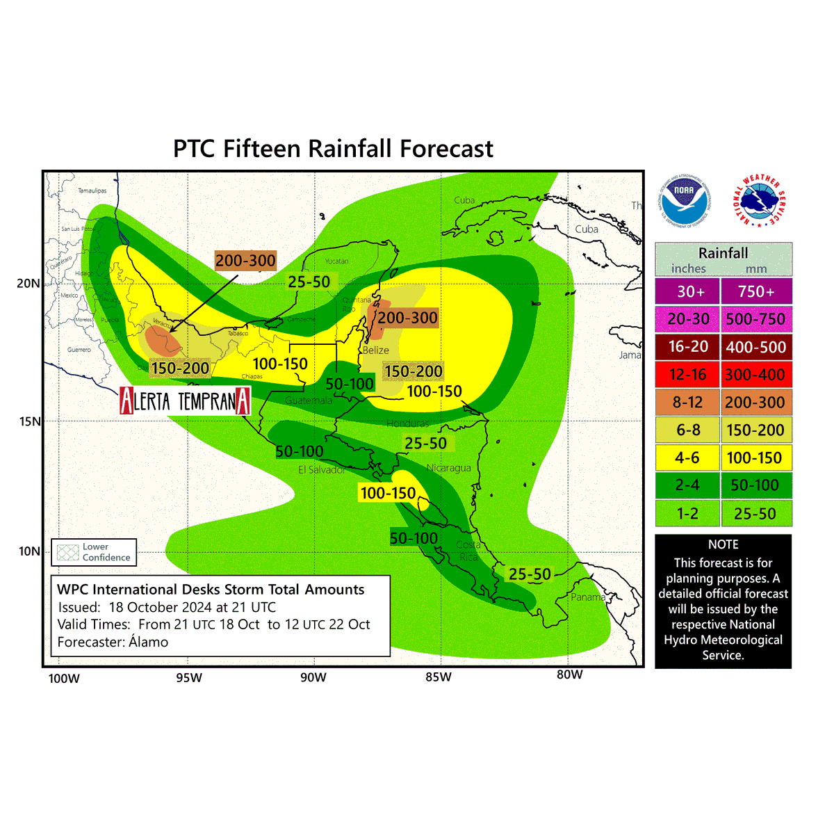 AlertaGt502's tweet photo. AVISO🌀
#PCT15 #PotencialCiclónTropicalQuince
Su amplia circulación mantendrá el pronóstico de lluvias puntuales torrenciales de 150 a 250 mm sobre Petén al norte de Guatemala, así como rachas de viento de 60 a 80km/hora y oleaje de 2 a 4 metros
#ClimaGt #TraficoGt #LluviasGt https://t.co/BbkqtDz6fk