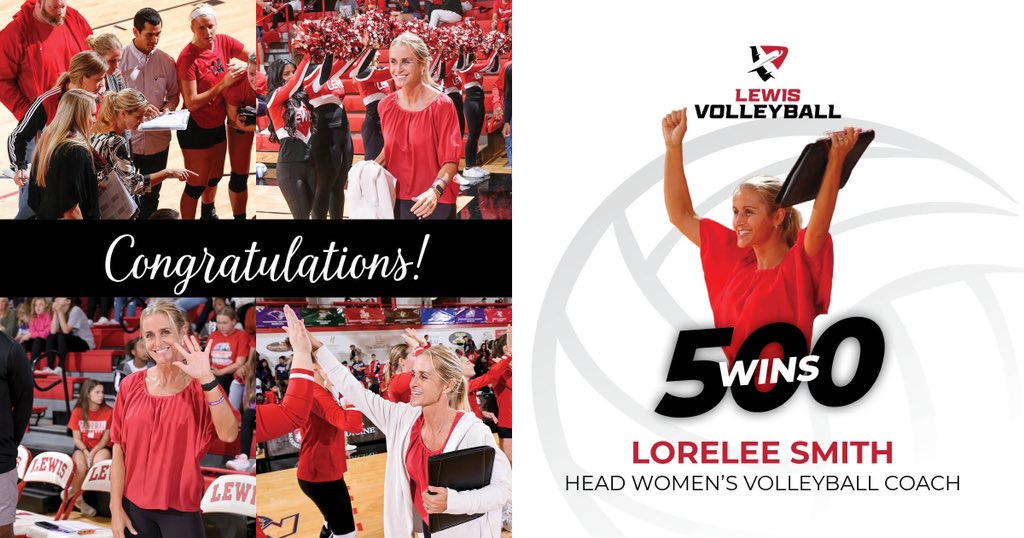 Lewis Athletics โ๏ธ (@lewisflyers) on Twitter photo AND THERE IT IS! NUMBER 500!
<a href="/LewisWVBall/">Lewis Women's VB ๐</a> Head Coach Lorelee Smith has recorded win No. 500 during her tenure at <a href="/LewisUniversity/">Lewis University</a> with a 3-2 comeback victory over Walsh! AND THERE IT IS! NUMBER 500!
<a href="/LewisWVBall/">Lewis Women's VB ๐</a> Head Coach Lorelee Smith has recorded win No. 500 during her tenure at <a href="/LewisUniversity/">Lewis University</a> with a 3-2 comeback victory over Walsh!