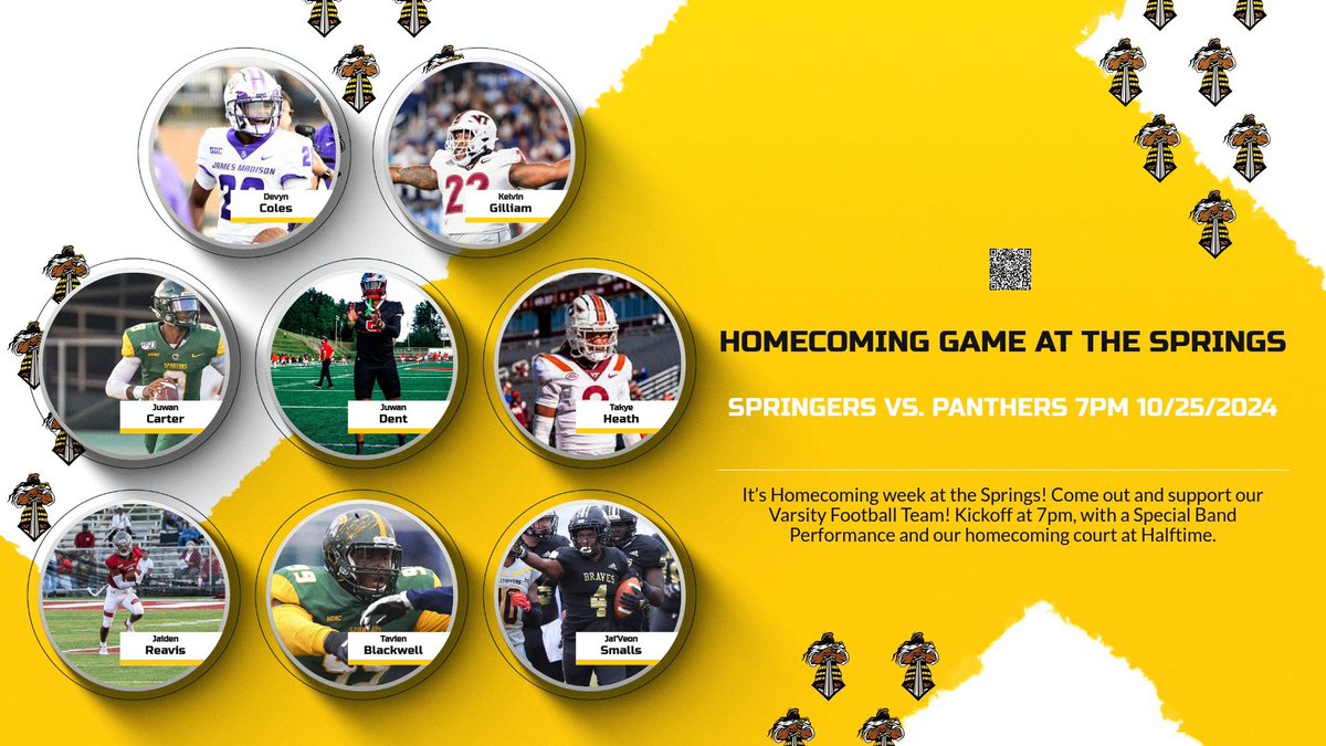 Harry Lee Daniel (@dsacoachhlee_4) on Twitter photo Homecoming is here and Next Friday we have a big one. <a href="/gohshsfootball/">HSHS Football</a> will take on Hermitage with huge playoff implications on both sides. The Springers come into game with a 5-2 record, while the Panthers are 4-3.
Kickoff is at 7pm and tickets are on sale now. Homecoming is Homecoming is here and Next Friday we have a big one. <a href="/gohshsfootball/">HSHS Football</a> will take on Hermitage with huge playoff implications on both sides. The Springers come into game with a 5-2 record, while the Panthers are 4-3.
Kickoff is at 7pm and tickets are on sale now. Homecoming is