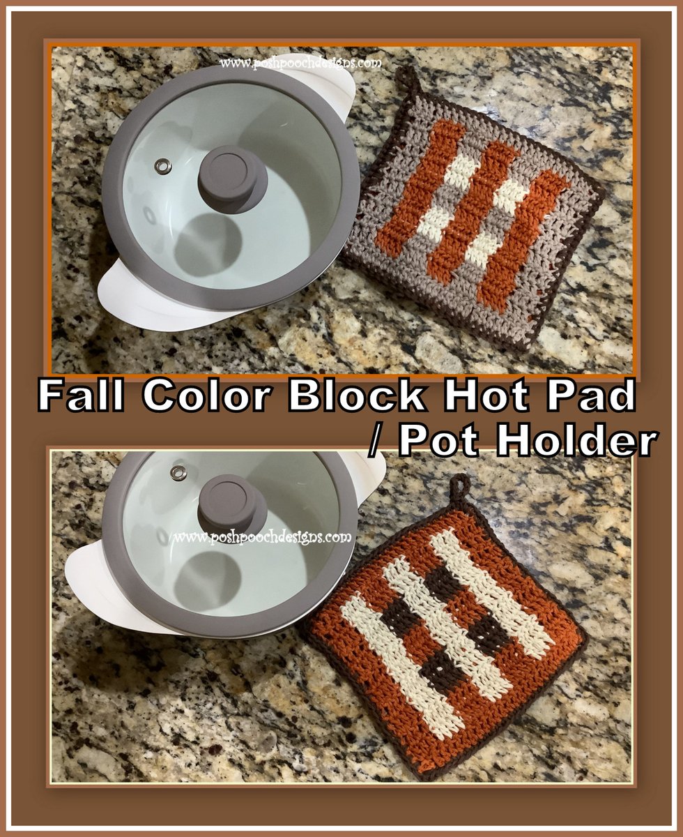 SaraSachCrochet's tweet image. Color Block Pot Holder / Hot pad Crochet Pattern And Video - #colorblock #potholder #hotpad #crochetpatterns #crochetvideos - …shpoochdesignsdogclothes.blogspot.com/2022/10/fall-c…