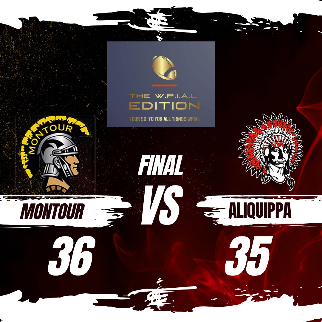 TheWPIALEdition's tweet photo. Montour does the unthinkable and beats the Aliquippa Quips 36 to 35 https://t.co/r4R97wZZNC